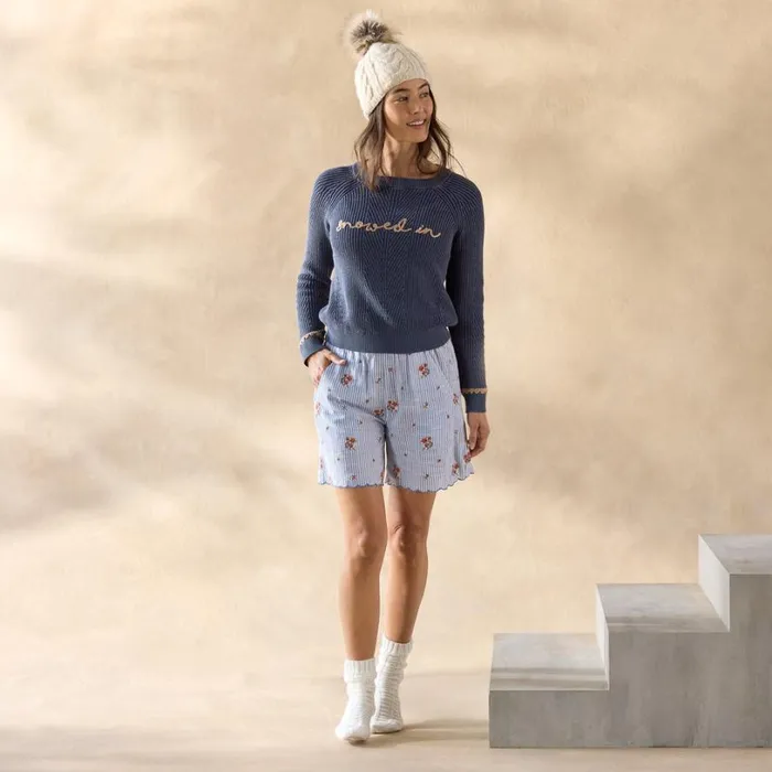 Women Sweet Dreamer Embroidered Pj Shorts Sky Sundance Catalog Sleep and Lounge Women Sweet Dreamer Embroidered Pj Shorts Sky Sundance Catalog Sleep and Lounge