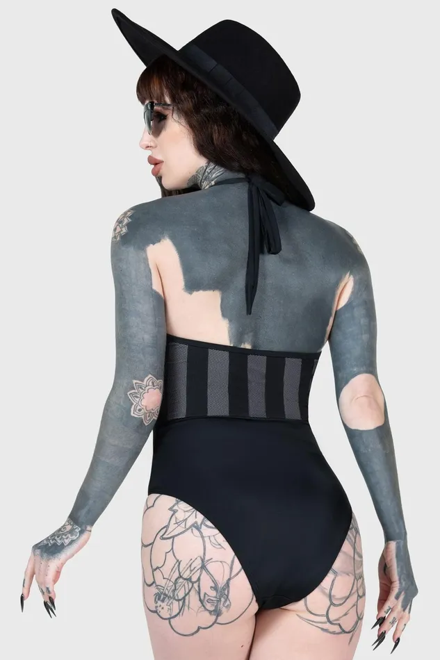 Women Swim Killstar Shadow Stripe Swimsuit