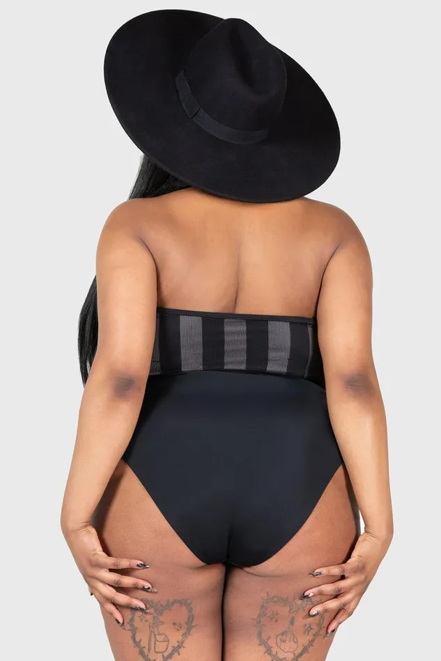 Women Swim Killstar Shadow Stripe Swimsuit