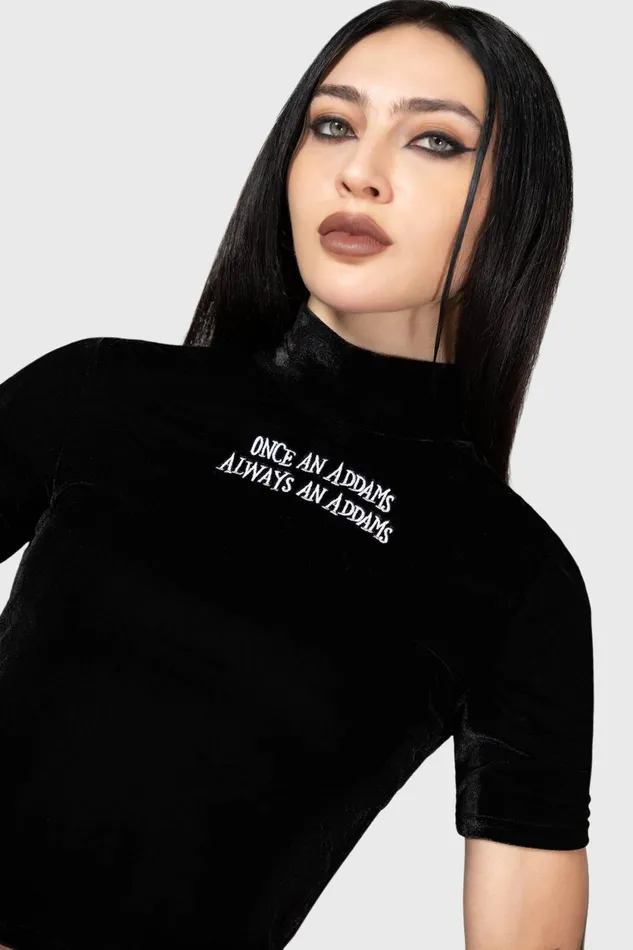 Women TShirts and Vests Killstar Allergic To Colour Velvet Top