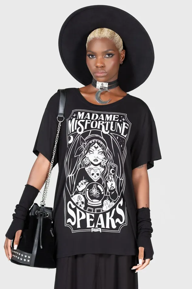 Women TShirts and Vests Killstar Madame Misfortune Relaxed Top