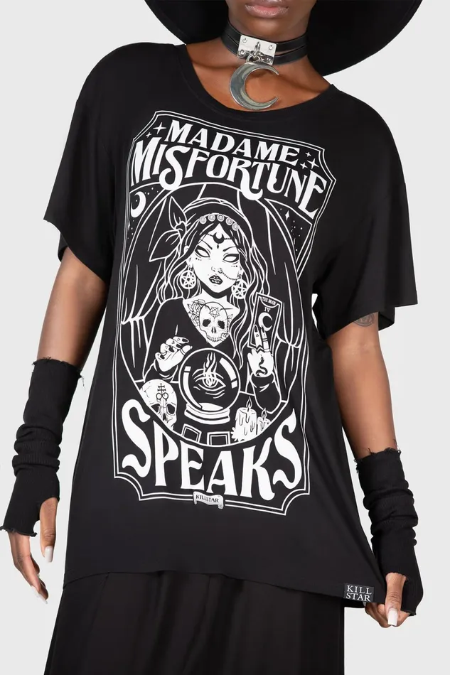 Women TShirts and Vests Killstar Madame Misfortune Relaxed Top