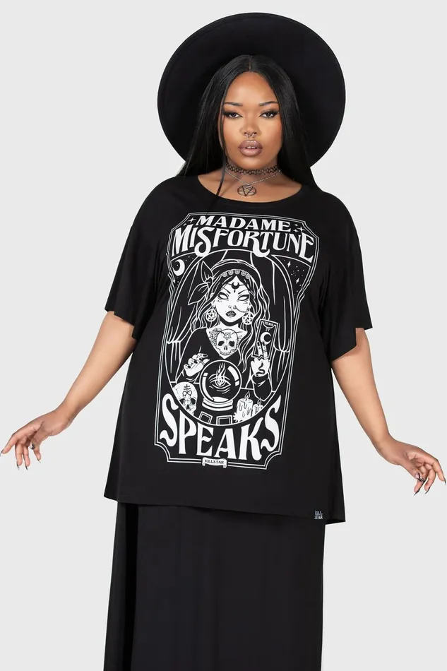 Women TShirts and Vests Killstar Madame Misfortune Relaxed Top