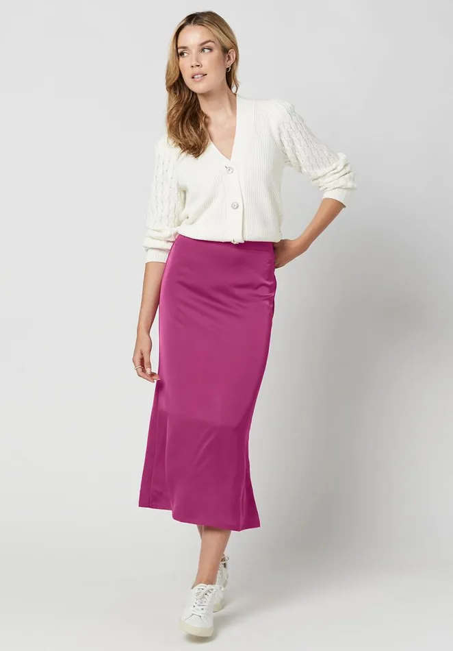 Women Tea Length Adler Satin Skirt Festivalfuchsia Buffalo David Bitton Shorts and Skirts