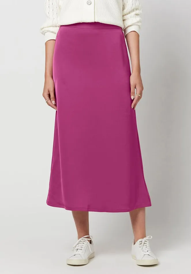 Women Tea Length Adler Satin Skirt Festivalfuchsia Buffalo David Bitton Shorts and Skirts