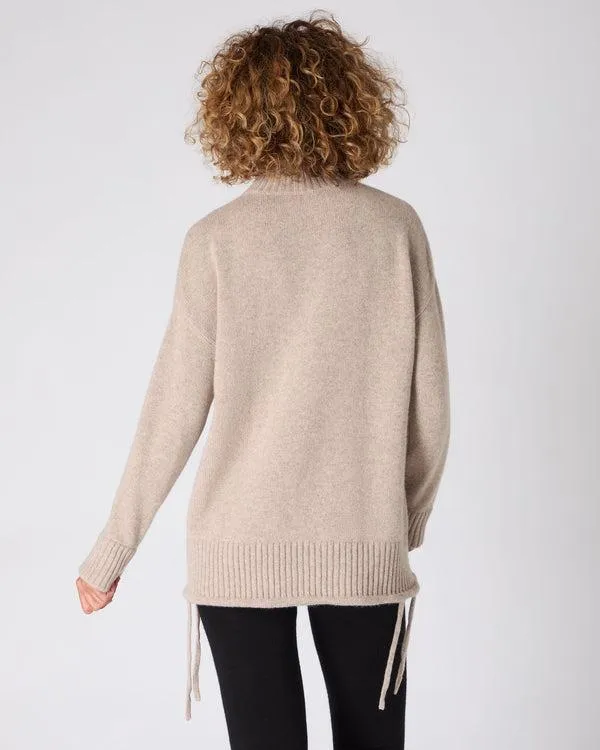 Women The Peony Lim Chunky High Neck SweaterIn Oatmeal Brown Oatmeal Brown NPeal Turtle Necks