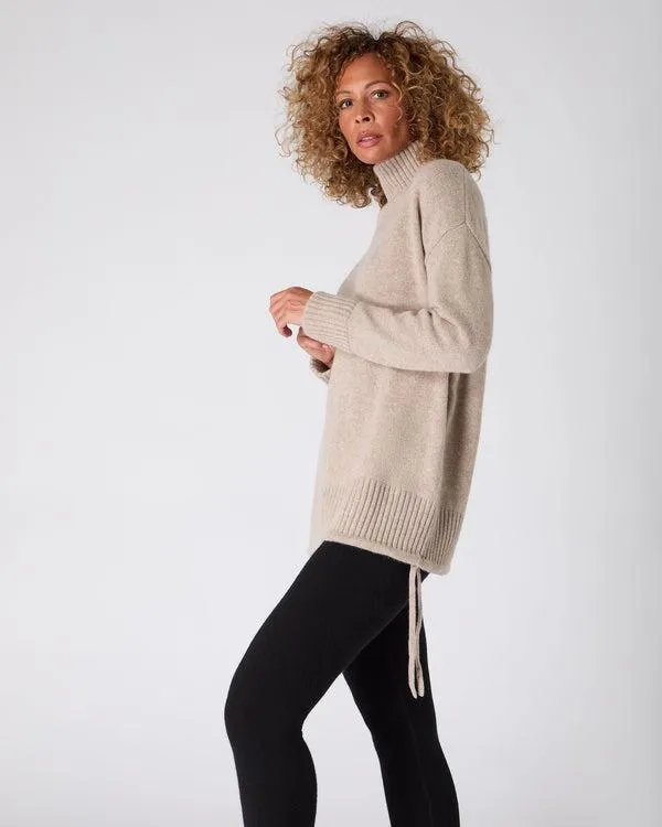 Women The Peony Lim Chunky High Neck SweaterIn Oatmeal Brown Oatmeal Brown NPeal Turtle Necks