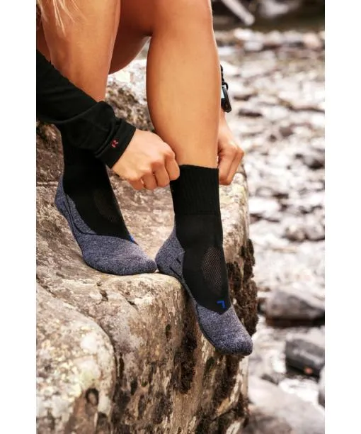 Women TK2 Explore Cool Short Women Trekking Short Sock Black FALKE Hiking Socks