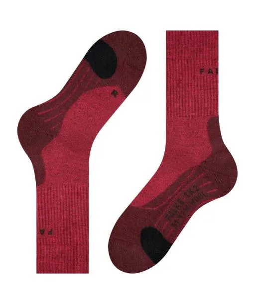 Women TK2 Explore Wool Women Trekking Socks Scarlet FALKE Hiking Socks
