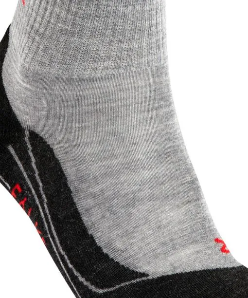 Women TK5 Wander Short Women Trekking Short Sock Light Grey FALKE Hiking Socks
