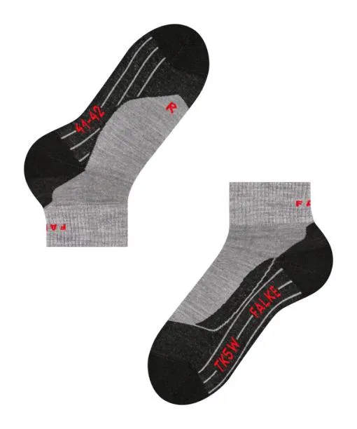 Women TK5 Wander Short Women Trekking Short Sock Light Grey FALKE Hiking Socks