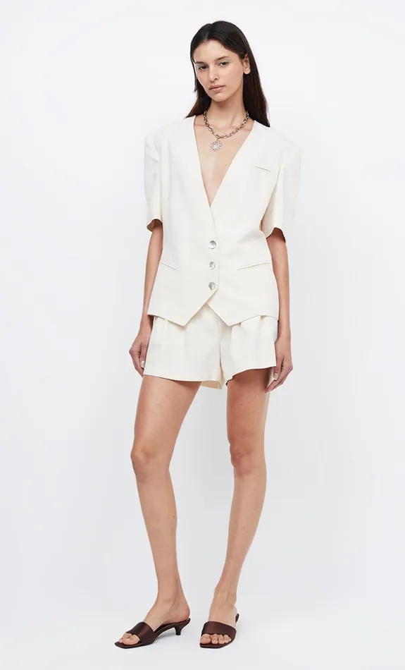 Women Tops Bec Bridge COASTLINER SHORT SLEEVE BLAZER Cream