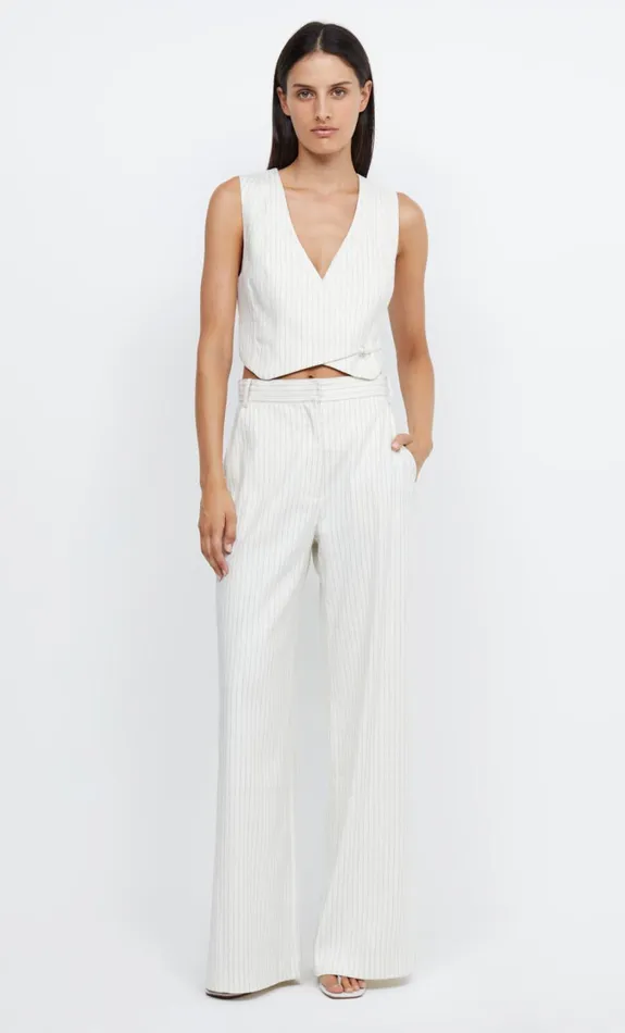 Women Tops Bec Bridge LOU PINSTRIPE VEST Ivory Pinstripe