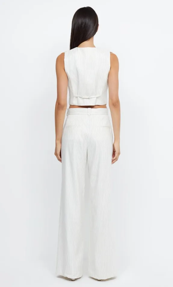 Women Tops Bec Bridge LOU PINSTRIPE VEST Ivory Pinstripe
