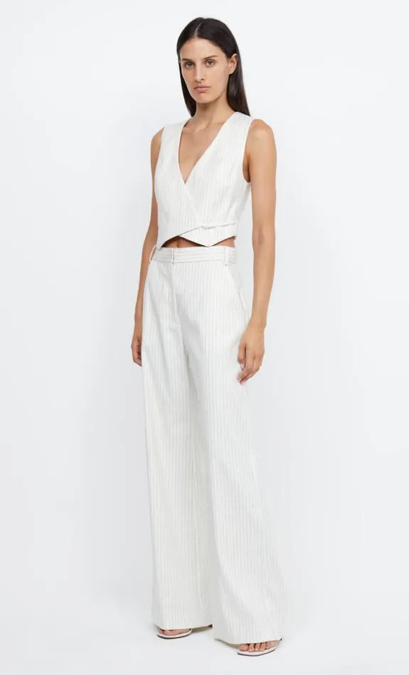 Women Tops Bec Bridge LOU PINSTRIPE VEST Ivory Pinstripe
