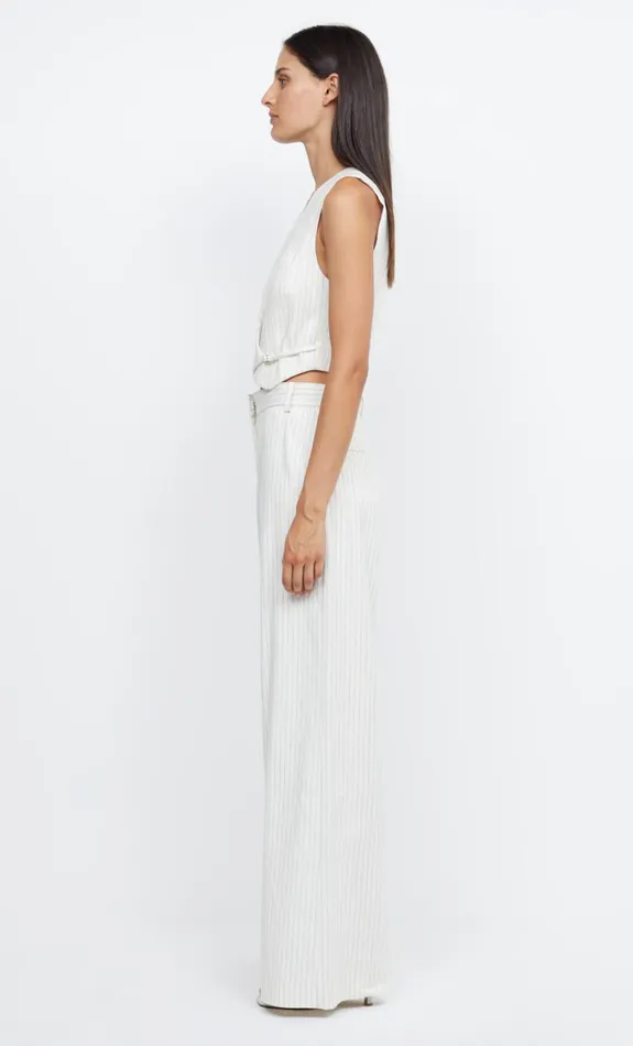 Women Tops Bec Bridge LOU PINSTRIPE VEST Ivory Pinstripe