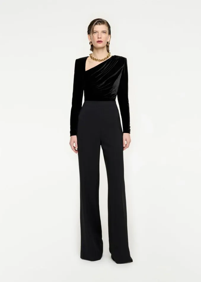 Women Tops Roland Mouret Long Sleeve Velvet Top