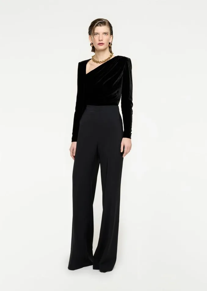 Women Tops Roland Mouret Long Sleeve Velvet Top