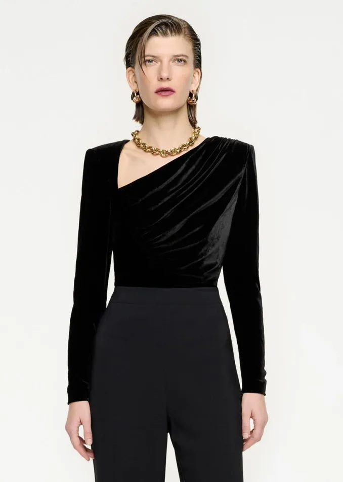 Women Tops Roland Mouret Long Sleeve Velvet Top