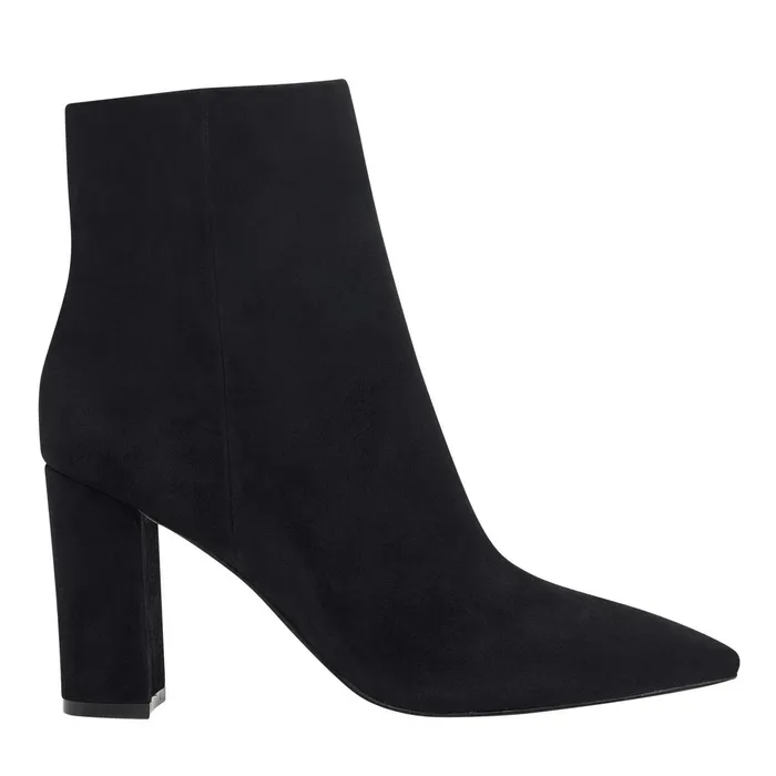 Women Ulani Heeled Bootie Black Suede Marc Fisher Dress Boots
