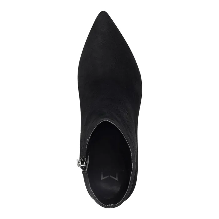 Women Ulani Heeled Bootie Black Suede Marc Fisher Dress Boots