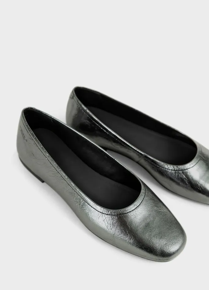 Women Vagabond Ballet Flats JOLIN SHOES Bronze Metallic Leather