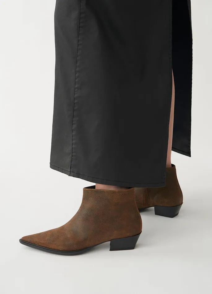 Women Vagabond Boots CASSIE BOOTS Brown Texture Leather