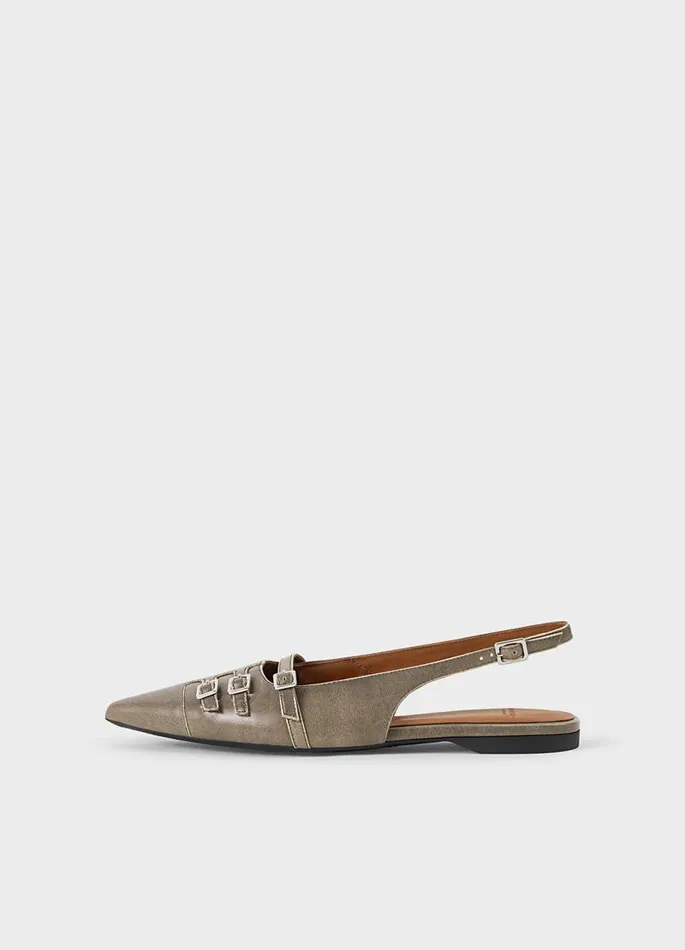 Women Vagabond Slingbacks HERMINE SHOES Grey Brushoff Leather