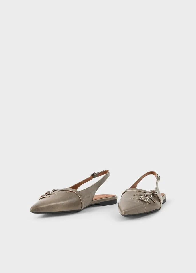 Women Vagabond Slingbacks HERMINE SHOES Grey Brushoff Leather