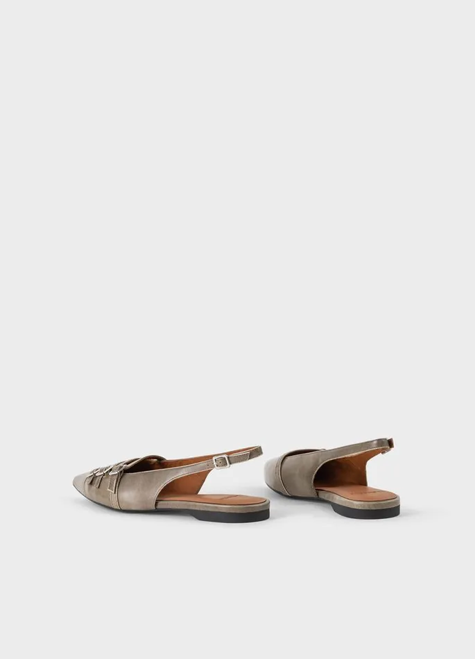 Women Vagabond Slingbacks HERMINE SHOES Grey Brushoff Leather
