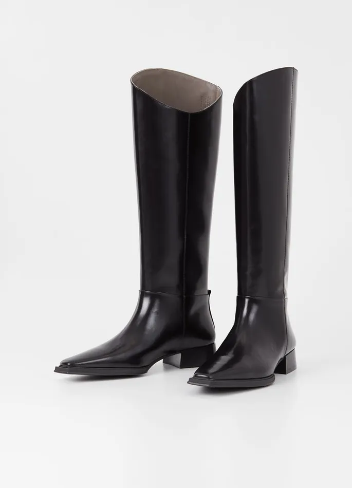 Women Vagabond Tall Boots EIDA TALL BOOTS Black Polished Leather