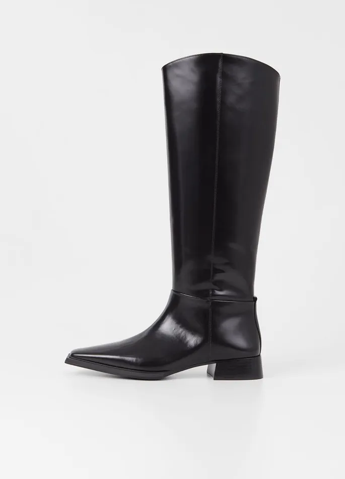 Women Vagabond Tall Boots EIDA TALL BOOTS Black Polished Leather