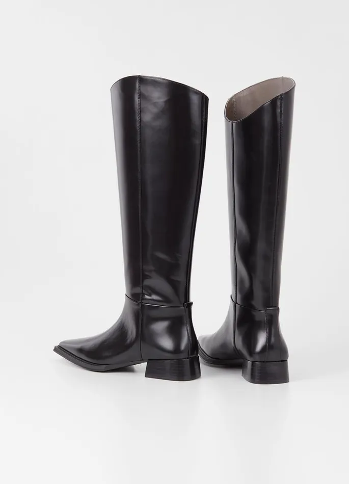 Women Vagabond Tall Boots EIDA TALL BOOTS Black Polished Leather