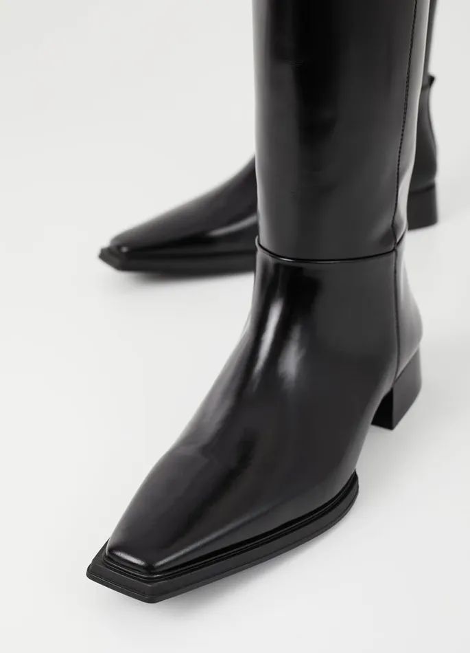Women Vagabond Tall Boots EIDA TALL BOOTS Black Polished Leather