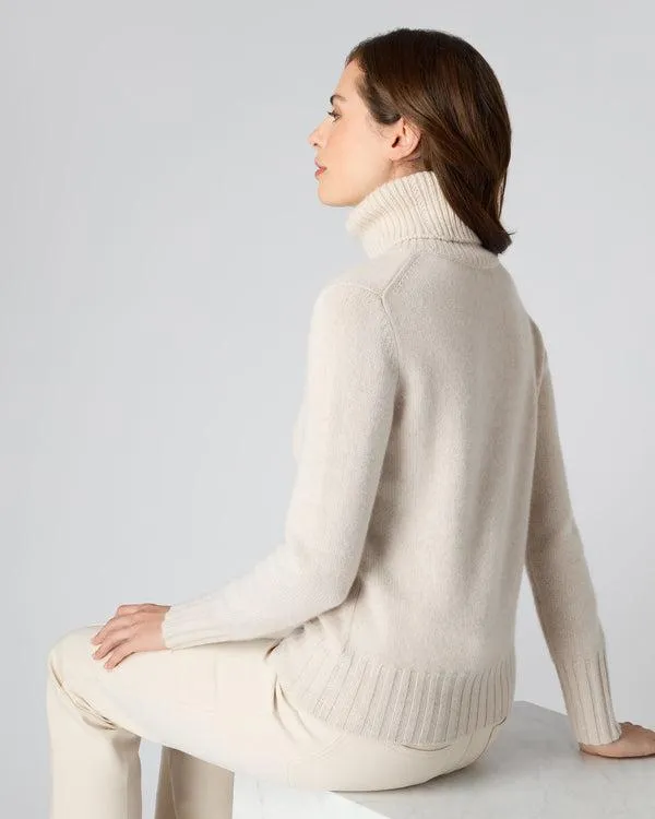 Women Women039s Chunky Turtle Neck Cashmere SweaterIn Ecru White Ecru White NPeal Turtle Necks