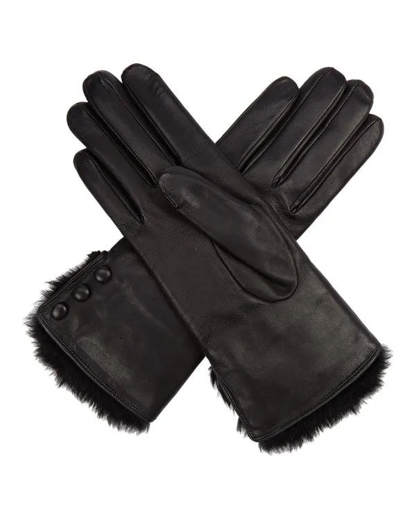 Women Women039s Fur Lined Leather GlovesIn Black Black NPeal Gloves