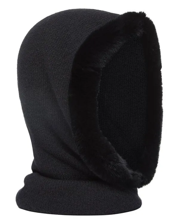 Women Women039s Fur Trim Ski HoodIn Black Black NPeal Hats