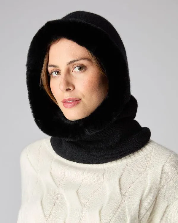 Women Women039s Fur Trim Ski HoodIn Black Black NPeal Hats