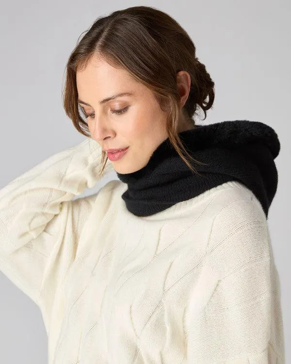 Women Women039s Fur Trim Ski HoodIn Black Black NPeal Hats