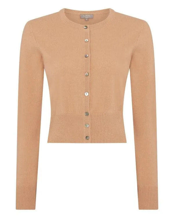 Women Women039s Long Sleeve Cropped Cashmere CardiganIn Sahara Brown Sahara Brown NPeal Cardigans
