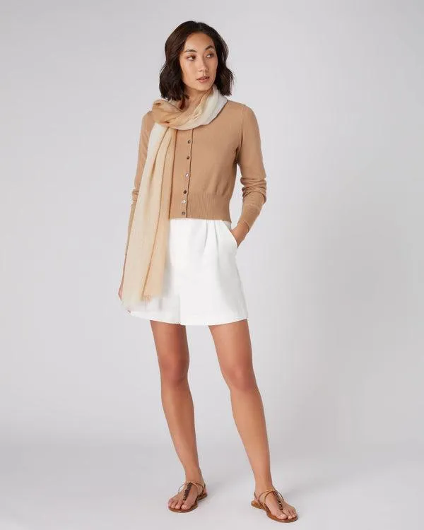 Women Women039s Long Sleeve Cropped Cashmere CardiganIn Sahara Brown Sahara Brown NPeal Cardigans