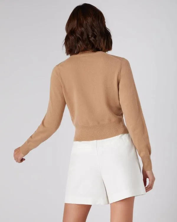Women Women039s Long Sleeve Cropped Cashmere CardiganIn Sahara Brown Sahara Brown NPeal Cardigans