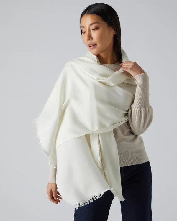 Women Women039s Pashmina Cashmere ShawlIn New Ivory White New Ivory White NPeal Pashminas Wraps and Shawls