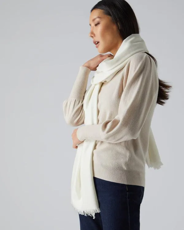 Women Women039s Pashmina Cashmere ShawlIn New Ivory White New Ivory White NPeal Pashminas Wraps and Shawls