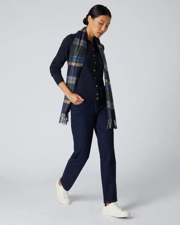 Women Women039s Round Neck Cashmere CardiganIn Navy Blue Navy Blue NPeal Cardigans