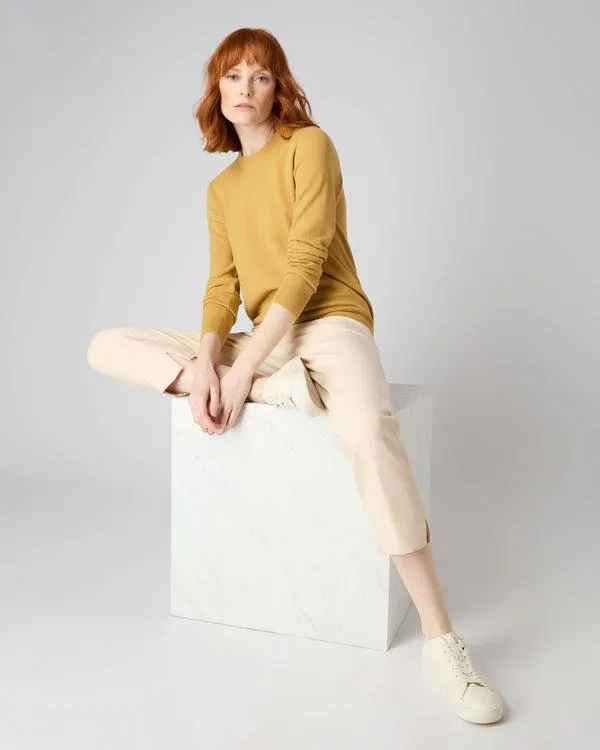Women Women039s Round Neck Cashmere SweaterIn Baroque Gold Baroque Gold NPeal Round Necks