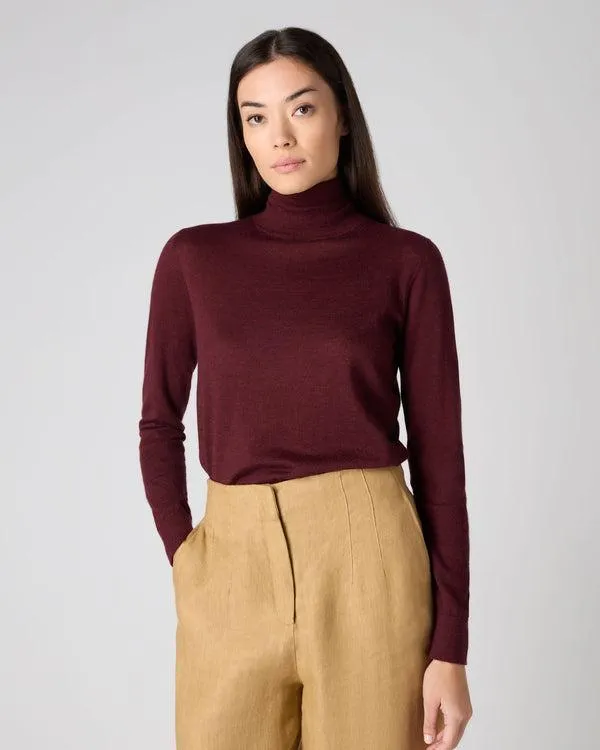 Women Women039s Superfine Turtle Neck Cashmere SweaterIn Burgundy Red Burgundy Red NPeal Turtle Necks