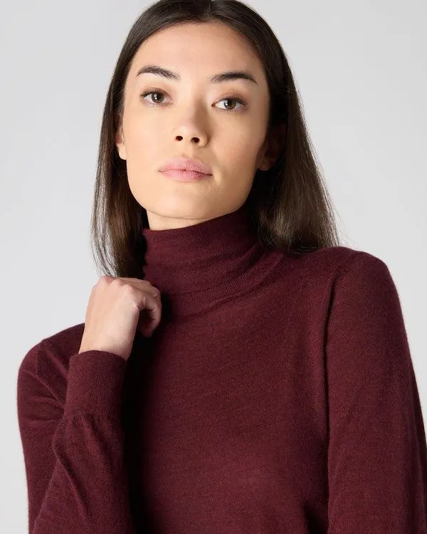 Women Women039s Superfine Turtle Neck Cashmere SweaterIn Burgundy Red Burgundy Red NPeal Turtle Necks
