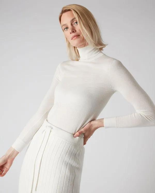 Women Women039s Superfine Turtle Neck Cashmere SweaterIn New Ivory White New Ivory White NPeal Turtle Necks