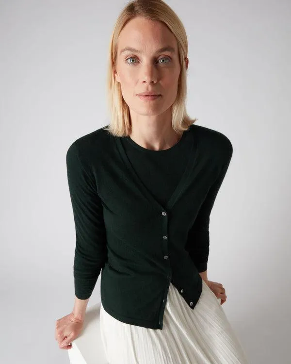 Women Women039s Superfine V Neck Cashmere CardiganIn Midnight Green Midnight Green NPeal Cardigans Women Women039s Superfine V Neck Cashmere CardiganIn Midnight Green Midnight Green NPeal Cardigans